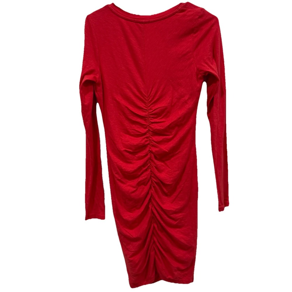 Anthropologie Sundry Women's Size S / 1 Red Ruched Long Sleeve Mini Dress - Picture 6 of 8